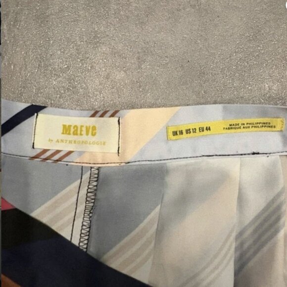 ANTHROPOLOGIE MAEVE Striped Satin Balloon Leg Pants Size 12 - Picture 7 of 13